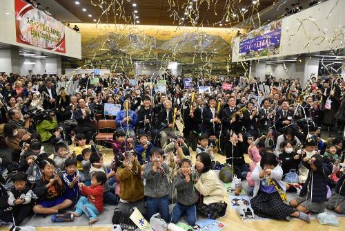 超小型レーダー衛星「イザナギ」打ち上げ県庁パブリックビューイングの写真2